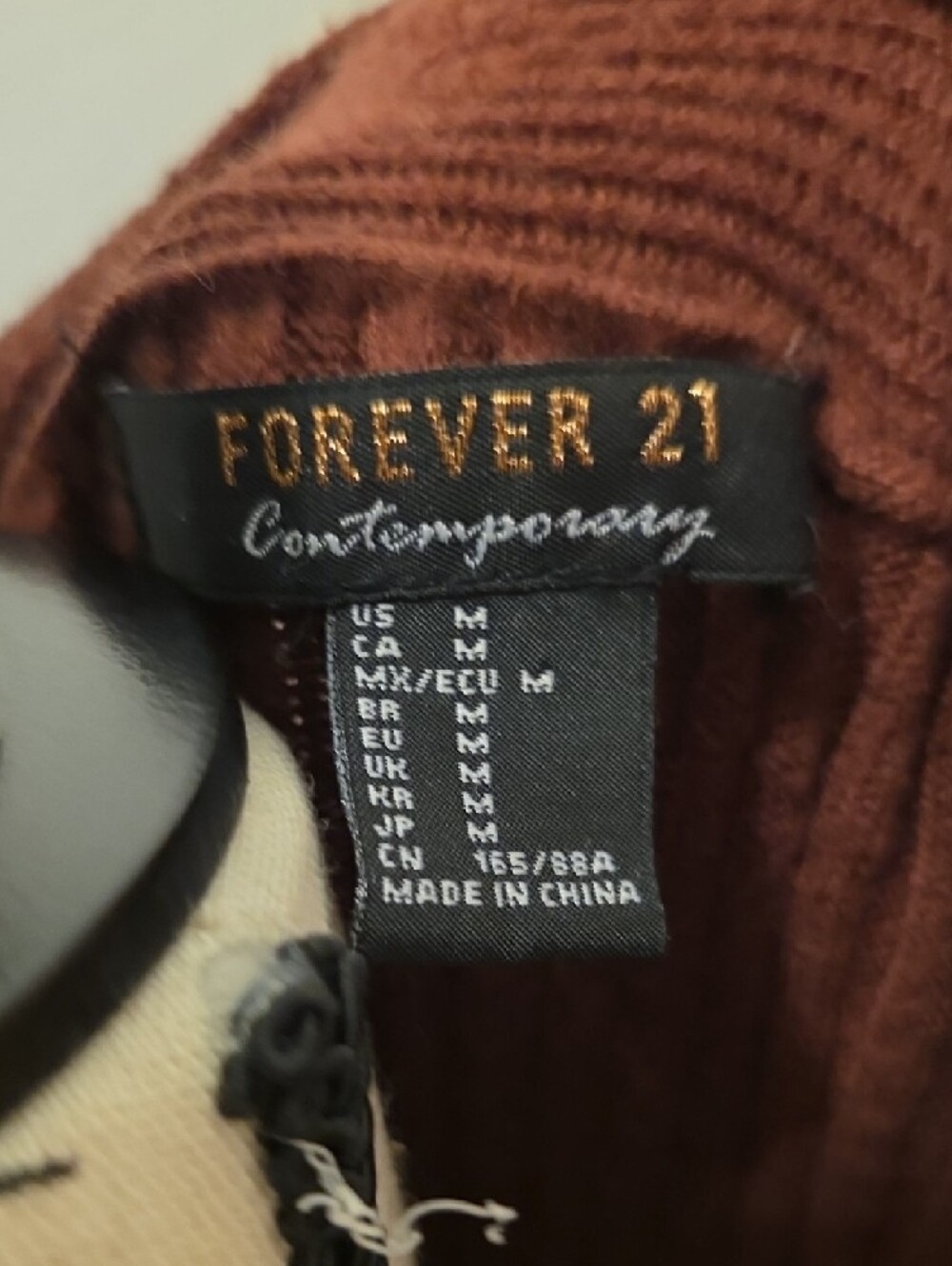 Forever 21 Long Ribbed Button-Front Cardigan - Brown - Picture 2 of 6